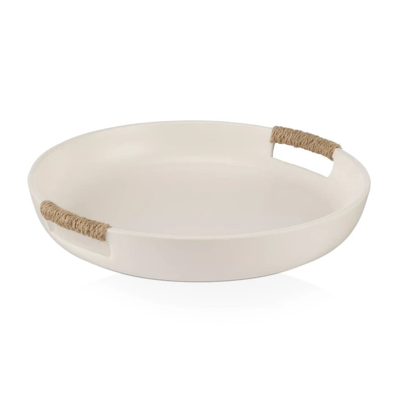 Ceramic Tray with Rope on Handles