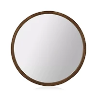 Round Wood Framed Mirror