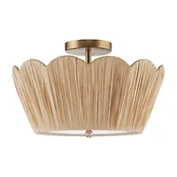 Raffia Scalloped Ceiling Lamp