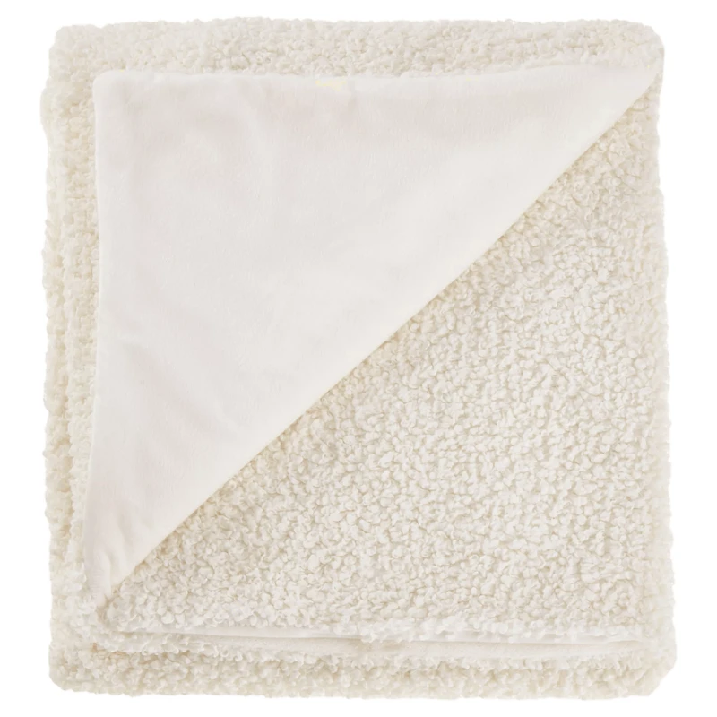 White Kyra Plush Throw
