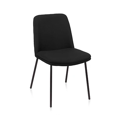 Black Fabric and Metal Dining Chair