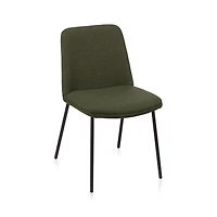 Khaki Fabric and Metal Dining Chair
