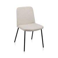 Oatmeal Fabric and Metal Dining Chair