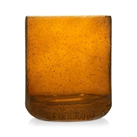 Glass Amber Candle Holder
