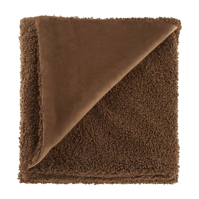 Brown Doodle Boucle Throw