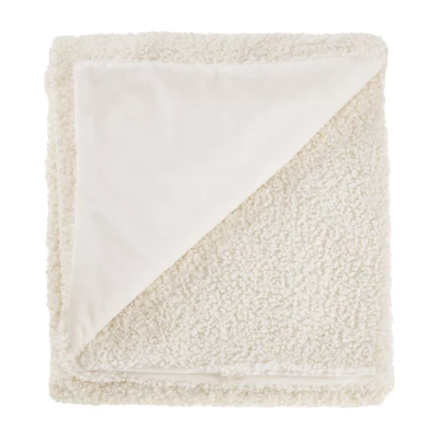 White Doodle Boucle Throw