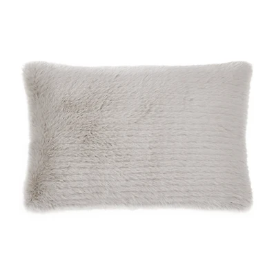 Grey Maddox Faux Fur Decorative Lumbar Pillow