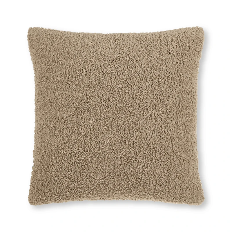 Beige Doodle Boucle Decorative Throw Pillow