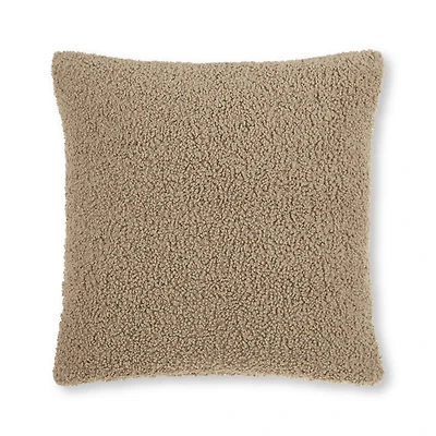 Beige Doodle Boucle Decorative Throw Pillow