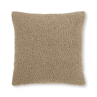 Beige Doodle Boucle Decorative Throw Pillow