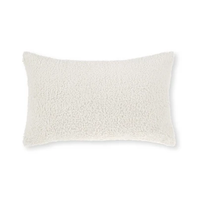 Off White Doodle Boucle Lumbar Throw Pillow
