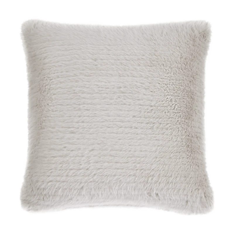 Grey Maddox Faux Fur Decorative Pillow