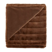 Rust Cougar Faux Fur Throw