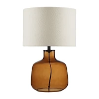 Cognac Transparent Glass Table Lamp with Shade