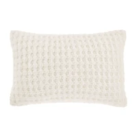 White Cory Chenille Decorative Lumbar Pillow
