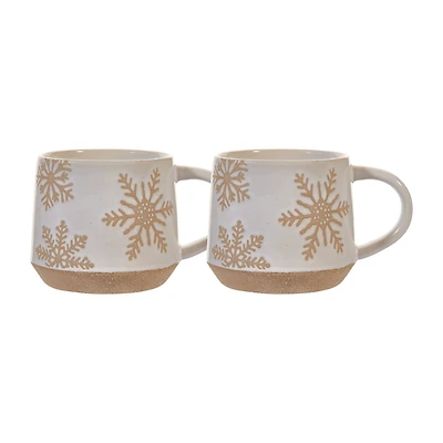 Set of 2 Snowflake Mugs