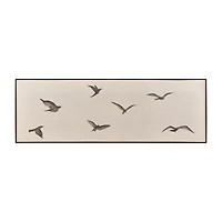 Black birds on linen framed art