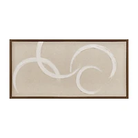 Circles on Linen Oil Painted Framed Art