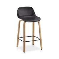 Plastic and Wood Metal Veneer Counter Stool