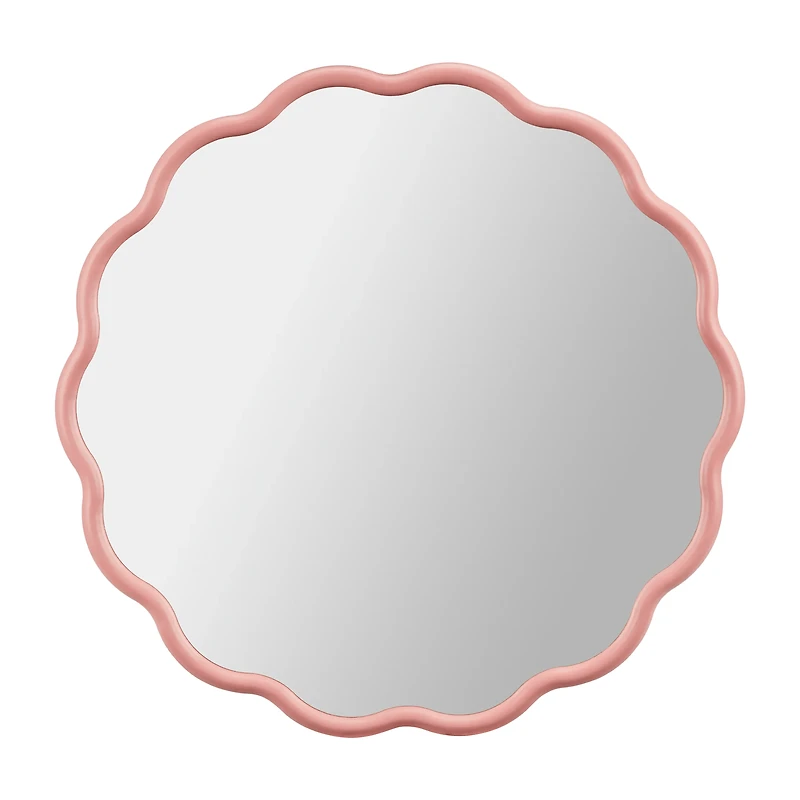 Pink Scalloped Mirror