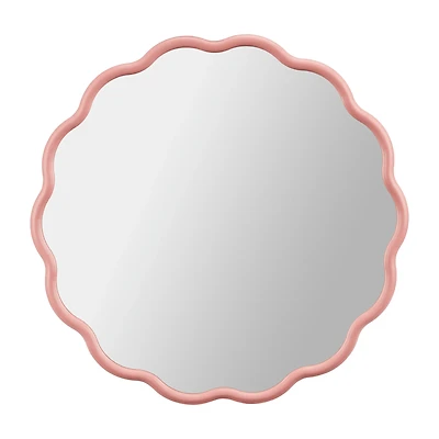 Pink Scalloped Mirror