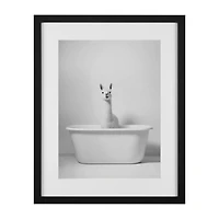 LLama in Bathtub Printed Framed Canvas