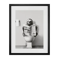 Sloth Reading Framed Art