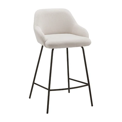 Fabric and Metal Counter Stool