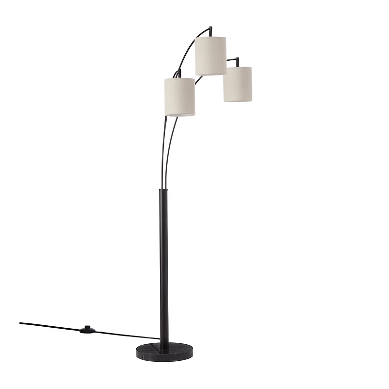 3 Linen Shade Floor Lamp