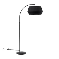 Metal Floor Lamp with Black Shade