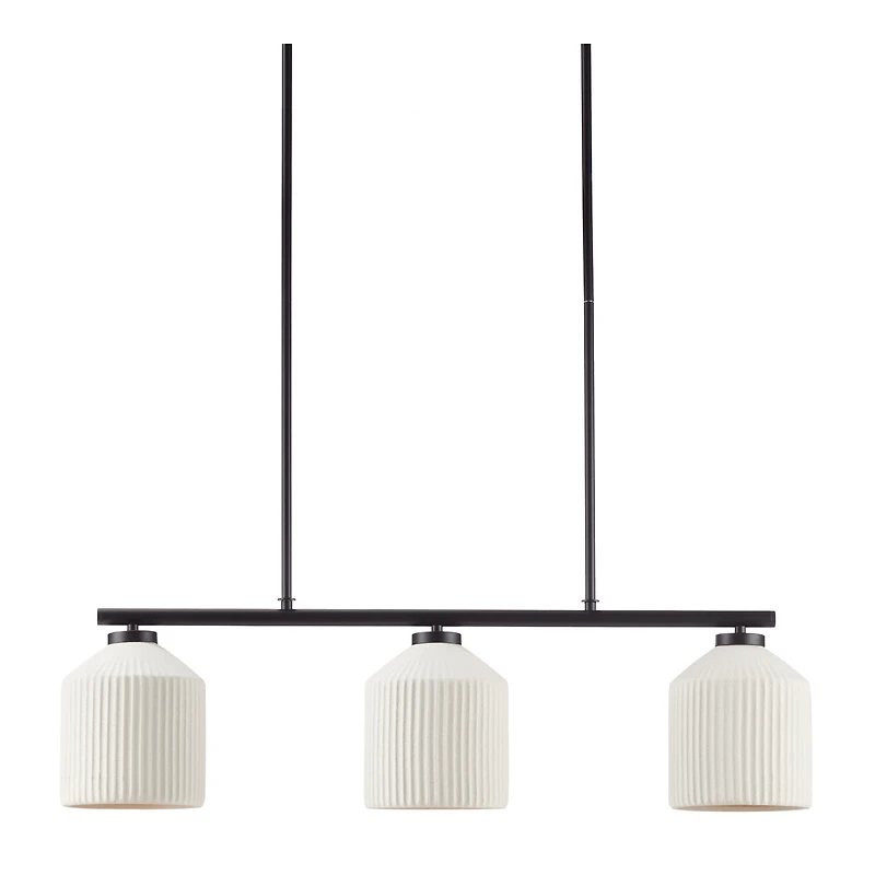 3-Bulb Metal and Ceramic Ceiling Lamp