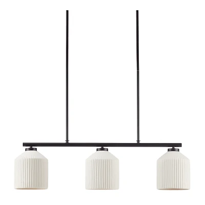 3-Bulb Metal and Ceramic Ceiling Lamp