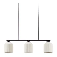 3-Bulb Metal and Ceramic Ceiling Lamp