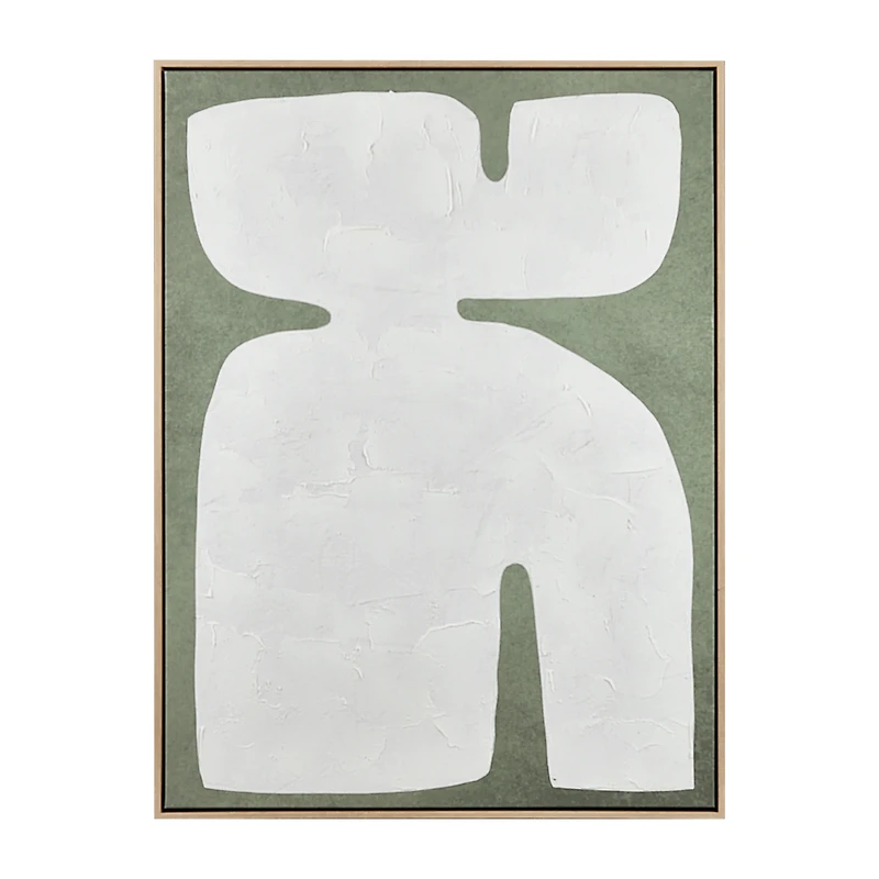 White Form on Green Framed Art