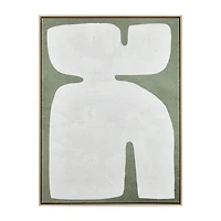 White Form on Green Framed Art