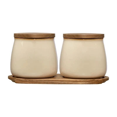 Set of 2 Ceramic Jar