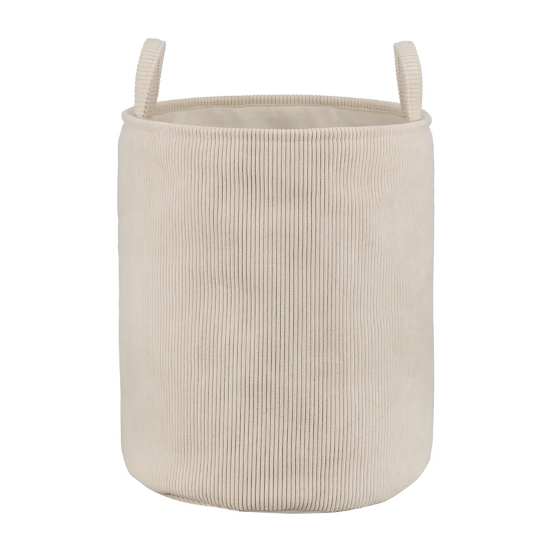 Beige Corduroy Hamper