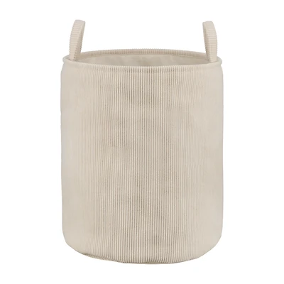 Beige Corduroy Hamper