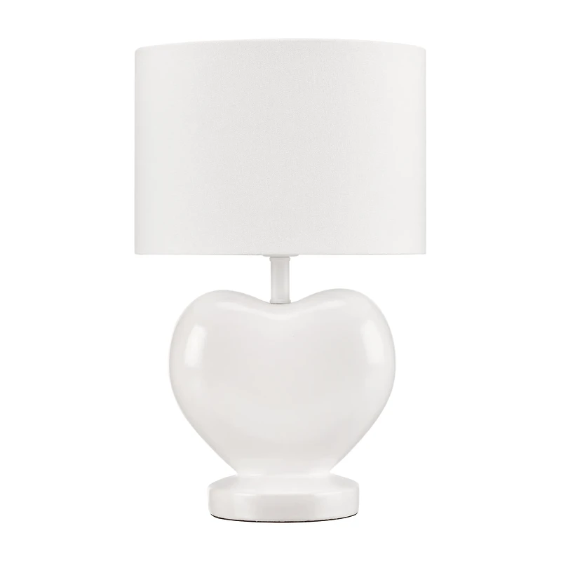 White Heart Shaped Table Lamp