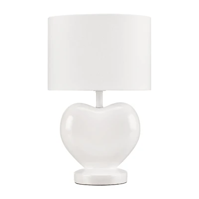 White Heart Shaped Table Lamp
