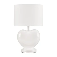 White Heart Shaped Table Lamp