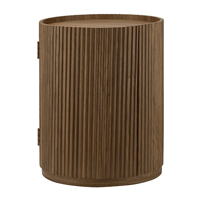 Walnut Side Table with Hidden Storage