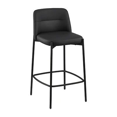 Faux Leather and Metal Bar Stool