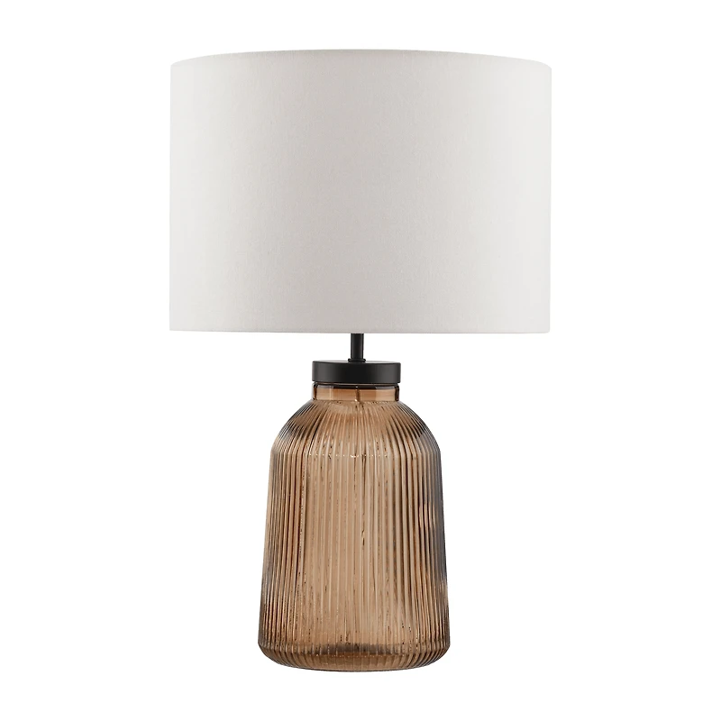 Glass Ribbed Table Lamp