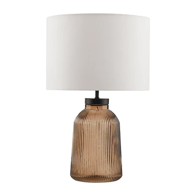 Glass Ribbed Table Lamp