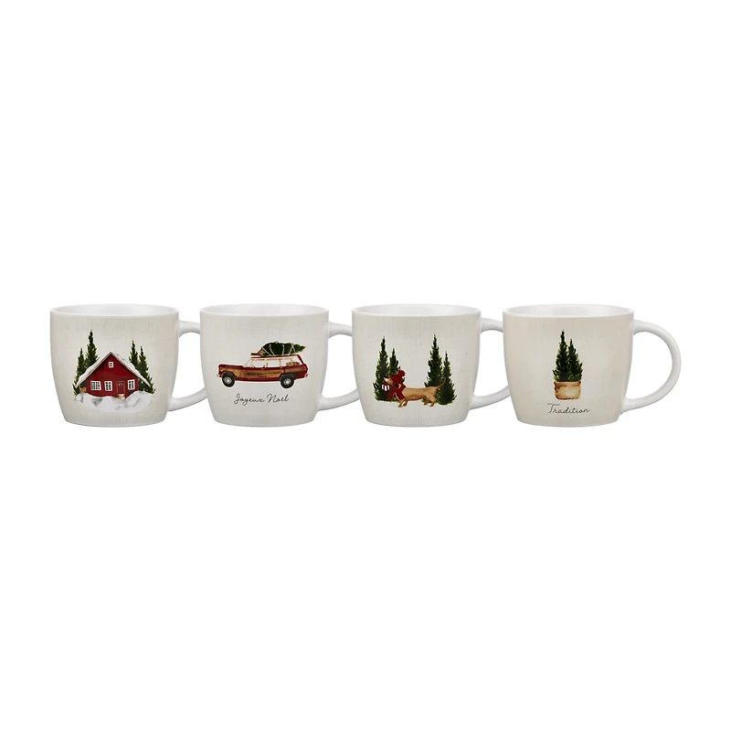 Set of 4 Holiday Mugs