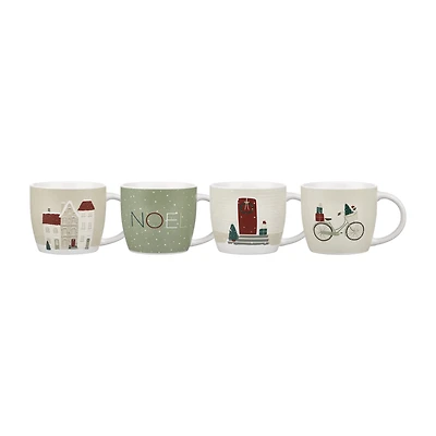 Set of 4 Holiday Mugs