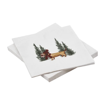Set of 20 Holiday Dog Napkins