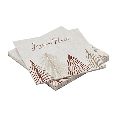 Set of 20 Joyeux Noel Napkins