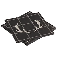 Set of 20 Antler Plaid Napkins